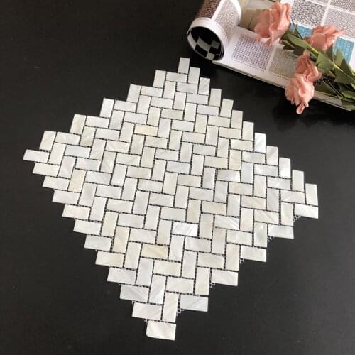 Particle size 1.5x3cm White Natural Sea Shell Mosaic Mother Of Pearl Mosaic shell tile Hotel Home Bathroom background wall