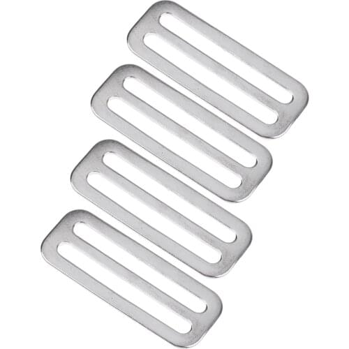 4pcs/set Scuba Dive 316 Stainless Steel Weight Belt Webbing Keeper Tri- Slide Buckle