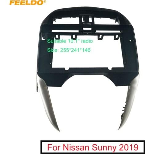 FEELDO Car 2Din Audio Face Plate Fascia Frame For Nissan Sunny 2019 LHD 10.1" Big Screen CD/DVD Player Panel Dash Mount Kit