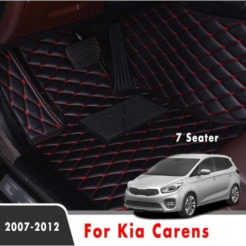 For Kia Carens 2012 2011 2010 2009 2008 2007 (7 Seater) Car Floor Mats Accessories Leather Carpets Waterproof Decoration Covers