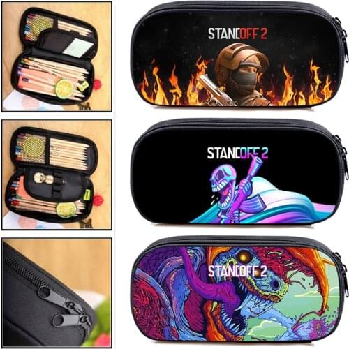 Standoff 2 Pencil Case 3D Anime Shooting Game Pen Bag Teens Pen Case Cartoon Stationery Storage Organizer for Cosmetics