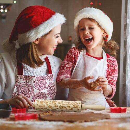 Wooden Musical Note Printing Rolling Pin Wooden Carved Embossed Dry Dough Stick Cookie Rolling Pin Baking Texture Roller