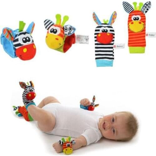 Childrens Baby Baby Rattle Toy Wrist Band Foot Socks 0-12 Months Soft Plush Cartoon Baby Toy