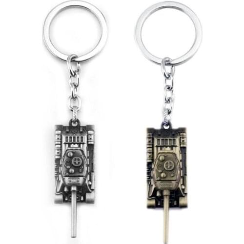 Men Ribbon Game World of Tanks Wot KeyChain Alloy Tank Model Pendent Keychain Gift Key Ring Ring Holder Car Fans Souvenirs