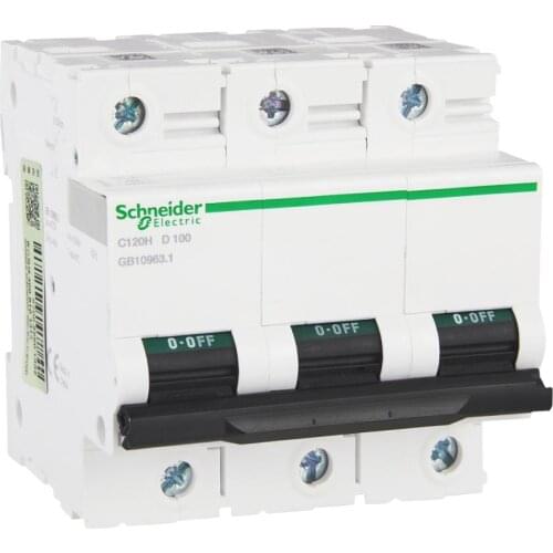 Export C120H Power Distribution Protection Small Circuit Breaker / 60hz Mini DIN Rail Mounting Original 3P D Curve 100A 400V 50