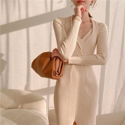 Модные вязаные платья Haiqun China At AliExpress