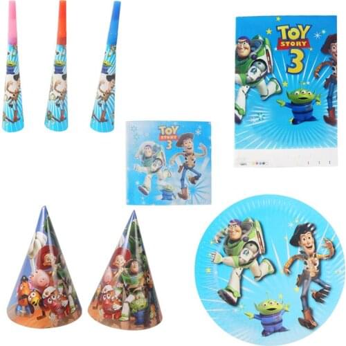Cartoon Toy Story Disposable Tableware Sets Kids Favor Paper Cup Plate Napkin Tablecloth Birthday Party Decorations Supplies