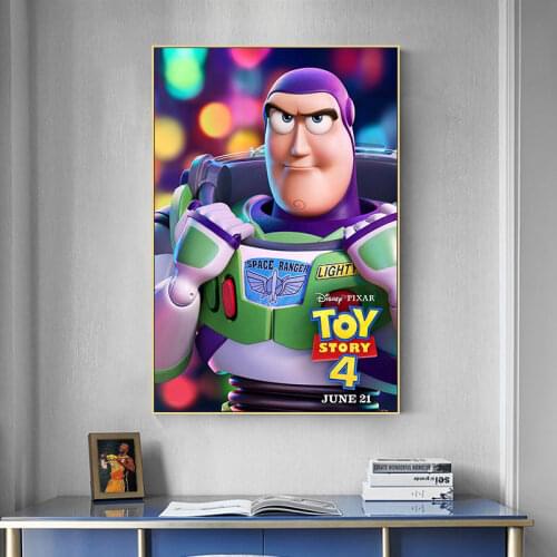 Disney Buzz Lightyear Canvas Painting Funny Toy Story Prints and Posters Wall Pictures for Kids Room Home Decoration Cuadros