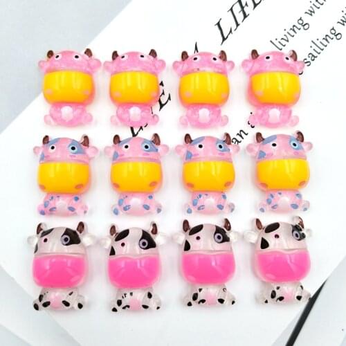 20pcs/lot kawaii resin Little cow flatback cabochons For Hair Bow Centers DIY Scrapbooking Decor