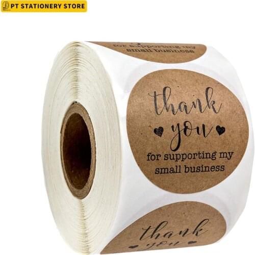 500 Pcs Round Thank You for Supporting My Small Business Stickers rolls Cute Handmade Stationery Stickers scrapbooking Stickers