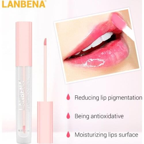 LANBENA Cherry Blossom Lip Serum Lip Plumper Lightening Liquid Reduce Pigmentation Fade Lip Lines Moisturizing Lip Balm