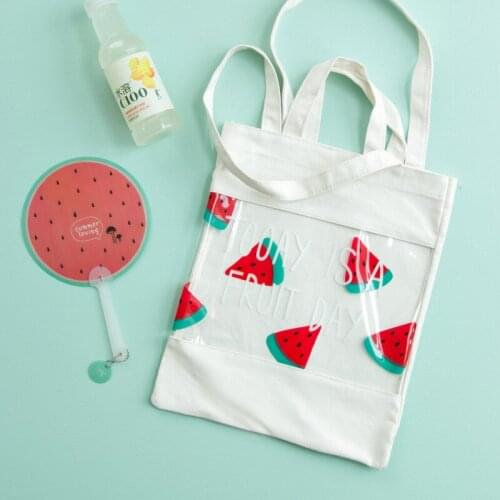 DL Small fresh fruit in South Korea shopping bag tide soft sister letter new laptop bag student supplies