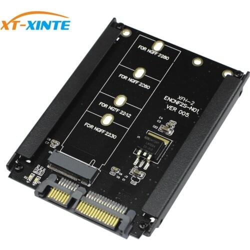 XT-XINTE Metal Case KEY B-M M.2 To SATA 22PIN 6Gb/s Adapter Card with Enclosure Socket for M2 NGFF 2230 2242 2260 2280 Size SSD