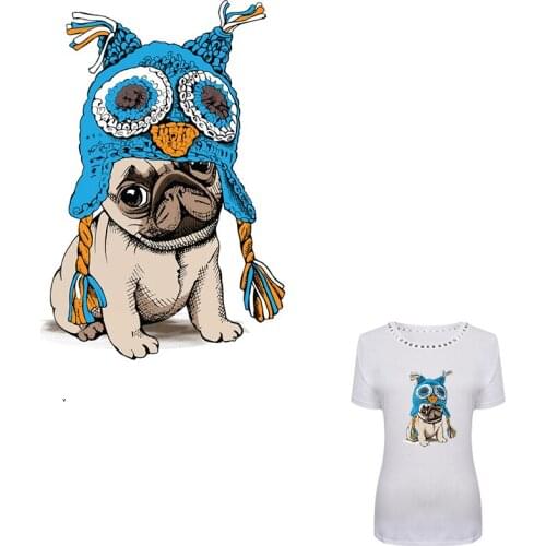 COSBILL Cute Cap Dog Patches For T-shirt Dersses Parches Iron On Patches A-level Washable Sticker Y-006
