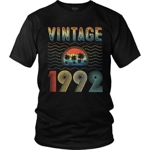 Male Vintage Born In 1992 T-Shirt Fashion 29 Years Old 29th Birthday Tshirt Short Sleeve Unique T Shirt Cotton Tee Tops Clothing