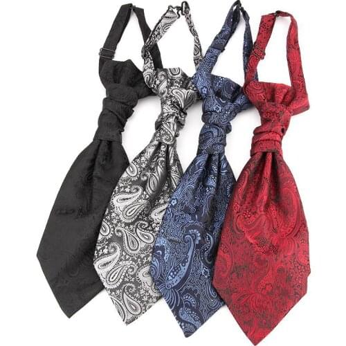 Linbaiway Mens Wedding Paisley Neckties for Mens Cravat Ascot Self Tie Gentleman Polyester Neck Tie Cravat Custom LOGO