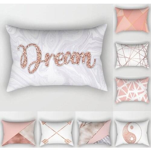 Rose Gold Pillow Cover 30x50 Polyester Peach Skin Cushion Cover Decorative Throw Pillows Pillowcase Sofa Cushions Home Decor