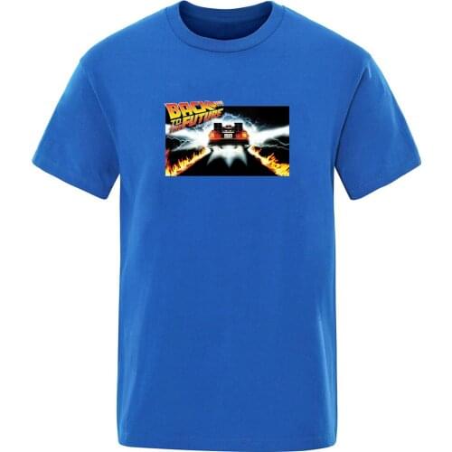 Back To The Future Cool Car print man tee shirt 2020 New short sleeve 100% cotton summer top new solid color crew neck t-shirts