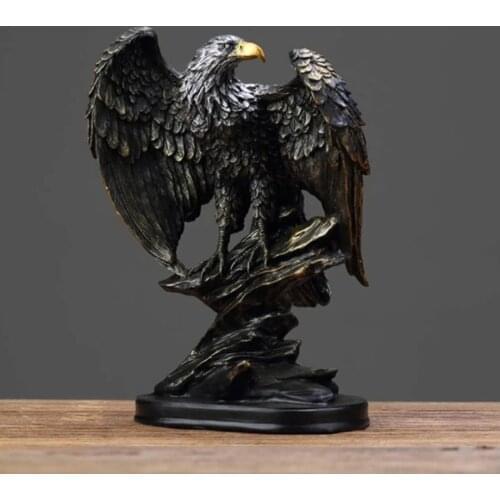 Resin Eagle with Spread Sculpture Animal Ornament Figurine Statue Living Room Bedroom Desktop