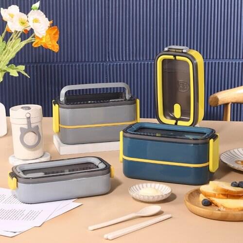 700/1400 ML Portable Lunch Box 304 Stainless Steel Bento Box With Removable Compartments Salad Fruit Food Container Box