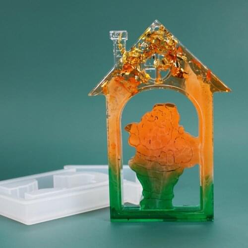 DIY Crystal Epoxy Silicone Mold Santa Claus Hanging Table Decor Pendant Mould