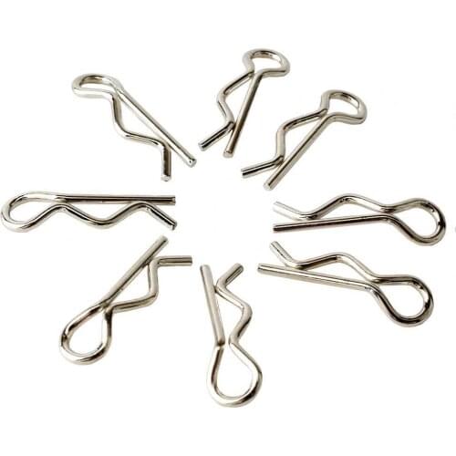 RC HM6079 Silver Body Clips( 8Pcs) Fit LC Racing 1/14 Electric EMB