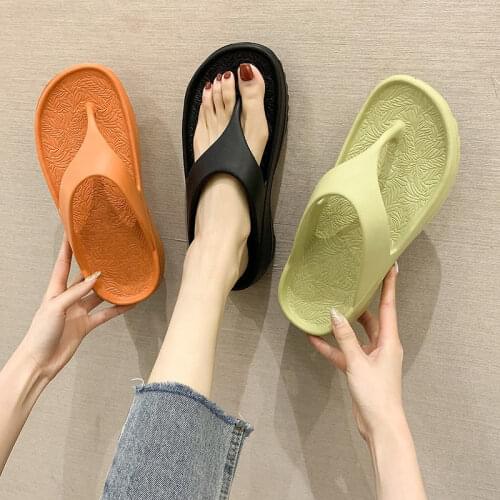 Shoes Women Summer Flip-Flops Sandals Couples Deodorant Print Trend Rubber Thick Soles wear Resistant Beach Slippers Super Soft
