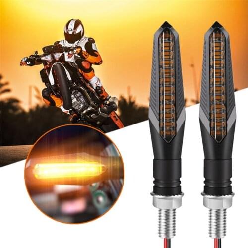 2pcs 12 LED Motorcycle Turn Signal Lights Bendable Flashing Motorbike Indicator Blinker Moto Tail Lights Signal Lamp for Harley