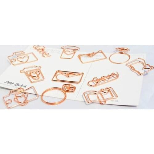 4Pcs Rose Gold Paper Clips Bookmark Planner Tools Scrapbooking Tools Memo Clip Metal Binder Paperclip ndex bookmark for books