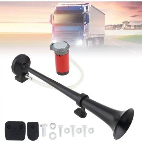 17 Inch 12V 150dB Super Loud Single Car Trumpet Air Operated Horn with Compressor for Truck / Boat / Train / Lorry