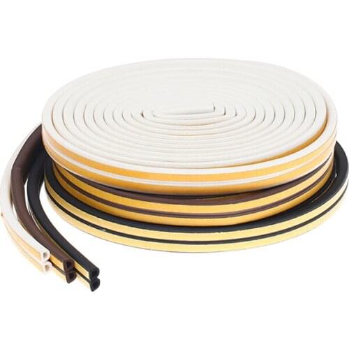 Type Door Weather Strip 10M Self Adhesive Rubber Seal Foam Tape Window Dustproof Soundproof Insulation Tools Sealing Strips