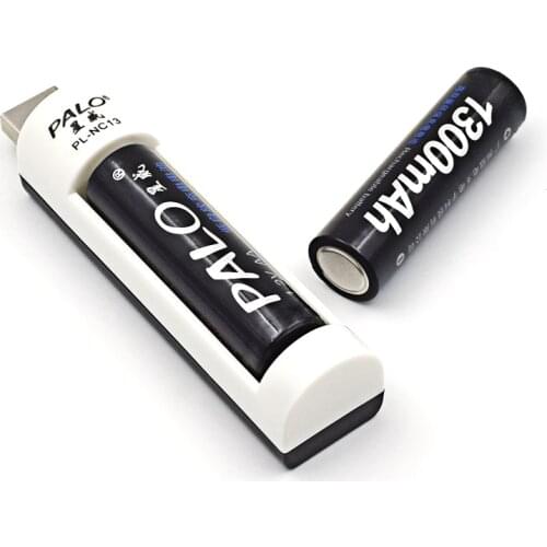 Smart Mini USB Battery Charger For NI-MH NI-CD Rechargeable Batteries Super Quick Charging With 2pcs 1.2V 1300mah AA battery