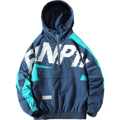 Spring Men Jacket Letter Printed Hooded Outerwear Streetwear 2021 Fashion Harajuku Plus Size Loose Windbreaker Coat Male 5XL