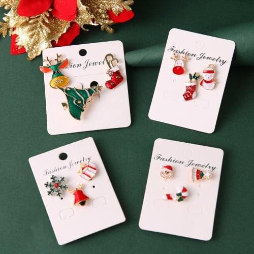 Vienkim Multi-colored Rhinestone Crystal Christmas Brooch Pin Set for Christmas Decorations Deer Santa Snowman Ornaments Gifts