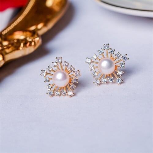 Vintage Retro Pearl Earring Real 925 Sterling Silver Natural Mother of Pearl Earrings Fine Jewelry