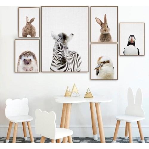 Zebra Hedgehog Animal Posters and Prints Nursery Canvas Painting Nordic Kid bedroom Decorative Wall Art Picture Home Decor