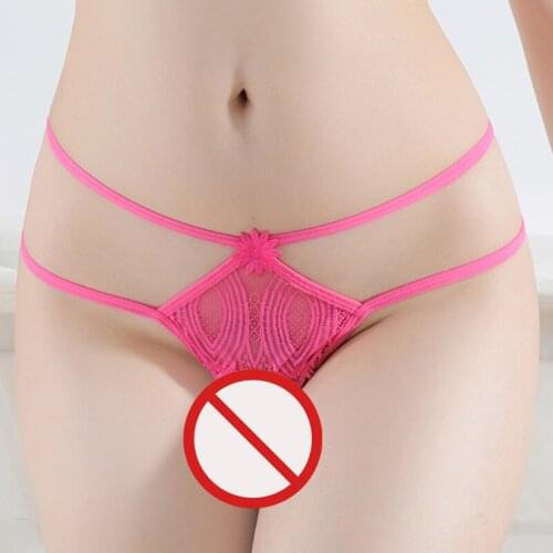 Women Beading Thongs Sex Panties Female Girls Pearls Underwear Hollow Flower G-Strings Panti XXS-M 5028