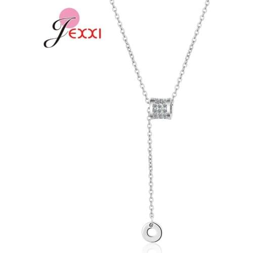 Good Quality 925 Sterling Silver Long Necklace For Sale Hot Fashion Women Girl Birthday Party Jewelry Accessory Neck Chains