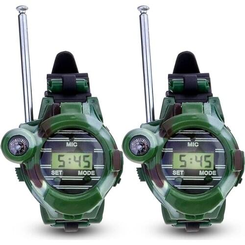 1pair/2pcs Outdoor Kids Walkie Talkie Watch 7 IN 1 Childrens Military Watch Walkie Talkie Toys for Kids Birthday Gift