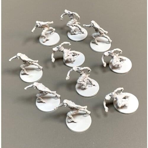 10PCS/Lot 25mm Grey Zombies Runners Miniatures Plauge Board Game Role-Playing Figures Model Rare