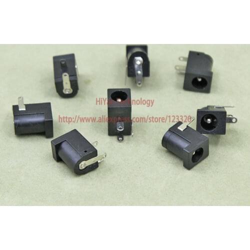 100pcs/lot) DC Power Socket 5.5mm 2.1mm Round Head DC005 Power Female Plug 5.5x2.1MM Supply Jack Socket