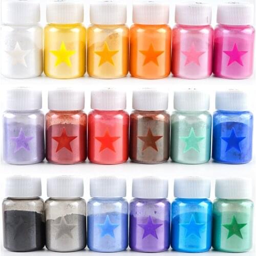 18 Colors Mica Powder Epoxy Resin Dye DIY Accessories Pearl Pigment For Silicone Mold Pendant Necklace Jewelry Hand Making Craft