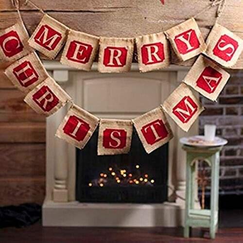 2021 Merry Christmas Banner Flag and New Years Eve Decorations for Home Outdoor Door Decor Goods House Nativity Window Things