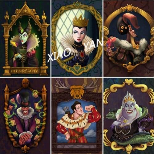 Disney 5D DIY Diamond Painting Classic Movie Villain Character Full Circle Diamond Embroidery Handicraft Home Decoration
