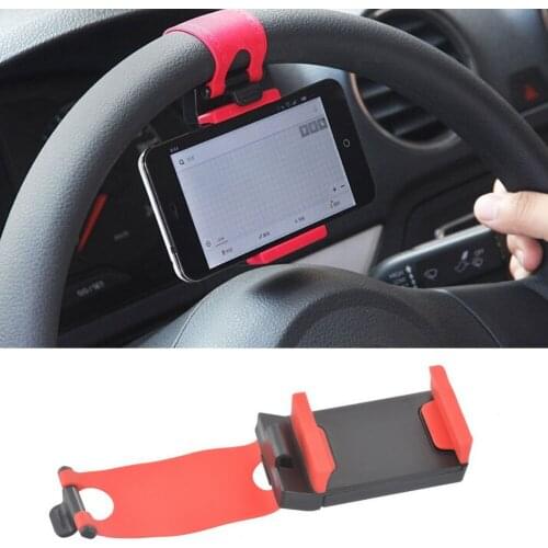 Car Phone Holder Car Steering Wheel Clip Mount Holder Stand Red for Mobile Phone GPS Accessories Car Styling