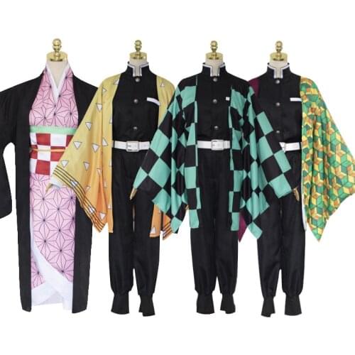 Demon Slayer: no Yaiba Kamado Tanjirou /Agatsuma Zenitsu /Tomioka Giyuu /Kamado Nezuko Uniforms Cosplay Costume C100K191