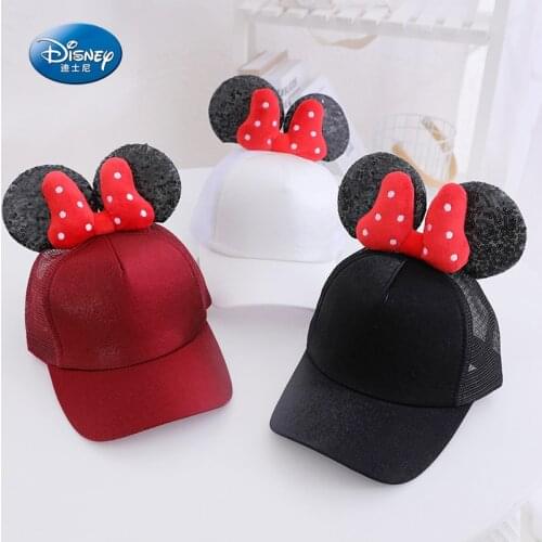 Baby Baseball Caps Kids Lovely Boys Girls Hats Fashion cotton Minnie Bow Children Adjustable Snapback girl Mesh sun Hat 2-8Y