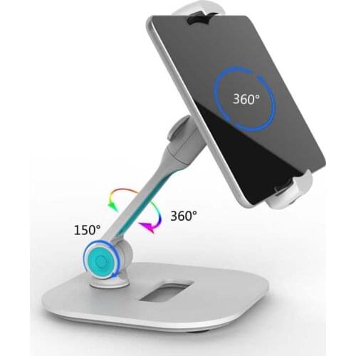 DL-204D 360 Rotation Multifunction 4-11" Tablet PC Stand Mobile Phone Holder Metal Base Universal Foldable Lazy Tablet Support