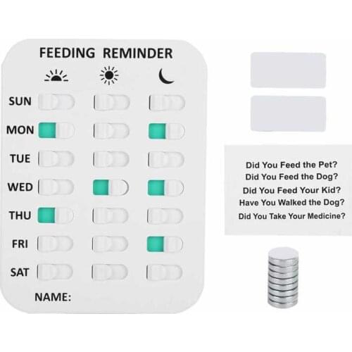 Pet Dog Feeding Reminder Magnetic Reminder Glide Signs Feeding Sticker Daily Indication Chart for Pets