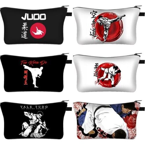 JUDO / Taekwondo / Jiujitsu / karate Print Cosmetic Bag Women Travel Portable Cosmetic Case Ladies Makeup Bags For Gift